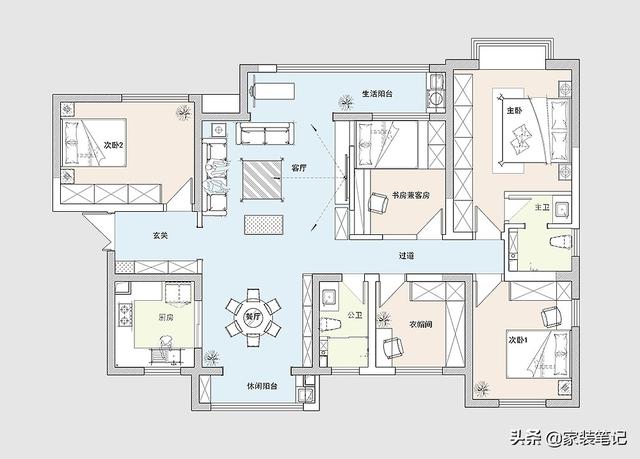 150㎡有5房，选择装新中式，不仅不拥挤，整体还很大气，采光也好-3.jpg