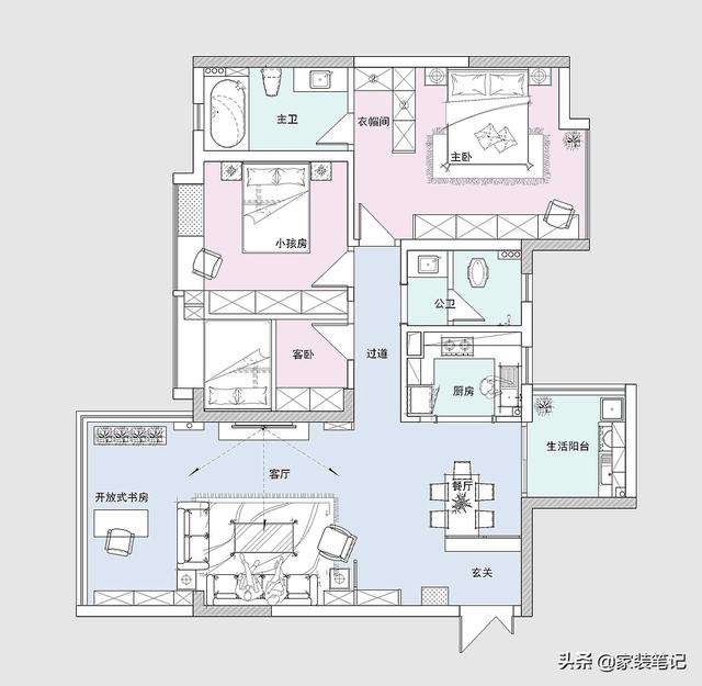 夫妻俩把118㎡三居室，装修美式风，带一些轻奢质感，真的很好看-3.jpg