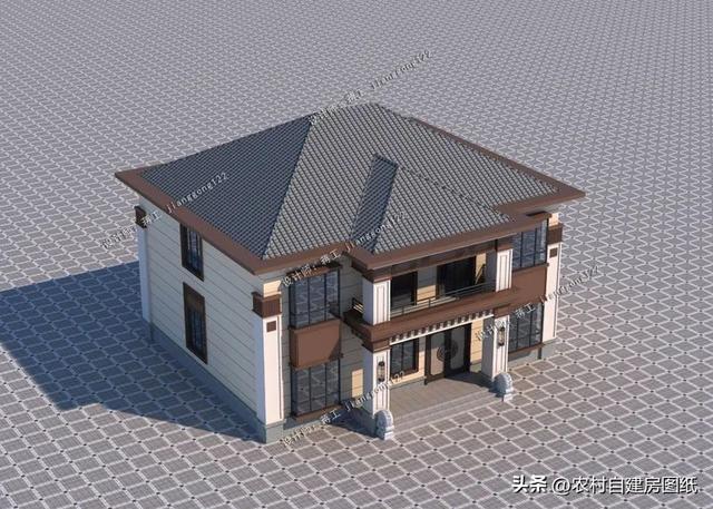 新中式风格二层农村别墅，现代感十足，能住四代人-2.jpg