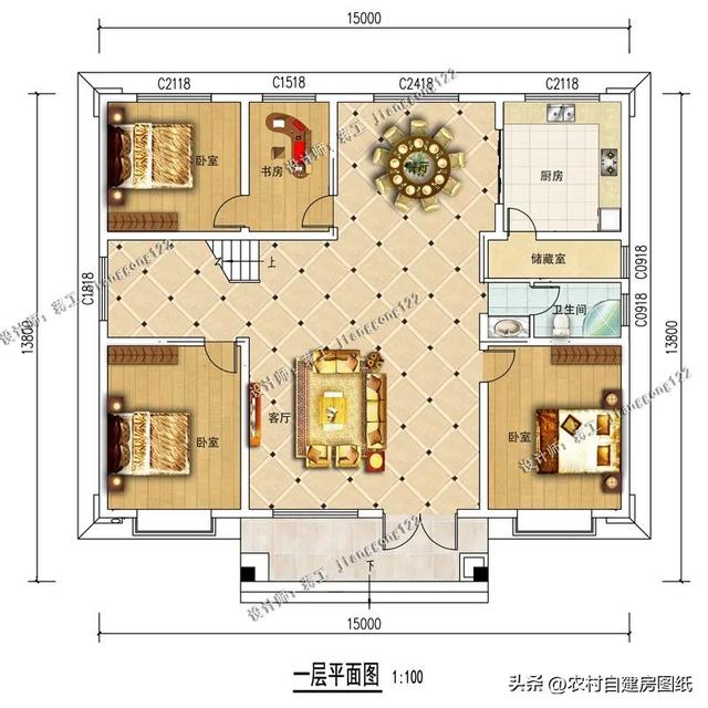 新中式风格二层农村别墅，现代感十足，能住四代人-4.jpg