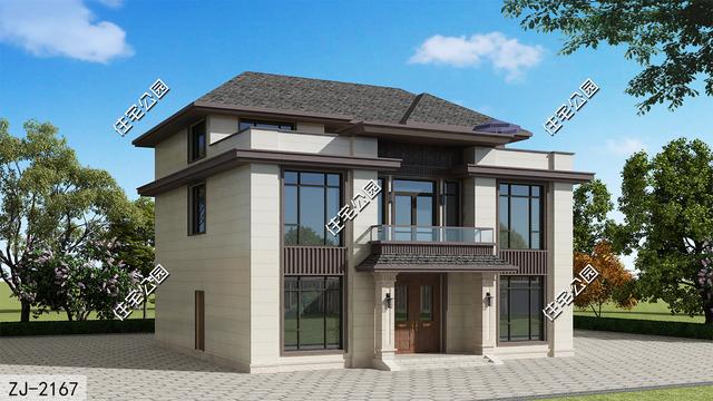 12×12米二层半新中式雅宅，阁楼层巧妙解决限高问题-3.jpg