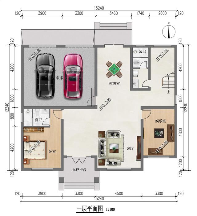 15×12米北侧临街的新中式三层雅宅，双入户门出行更方便-5.jpg