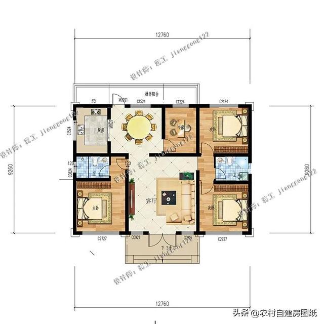 3款新中式一层农村别墅，2022年就流行这样的款，对南方人很友好-6.jpg