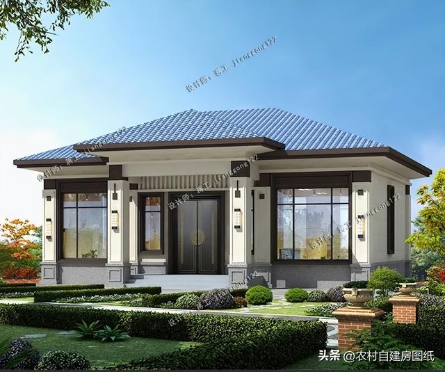 3款新中式一层农村别墅，2022年就流行这样的款，对南方人很友好-5.jpg