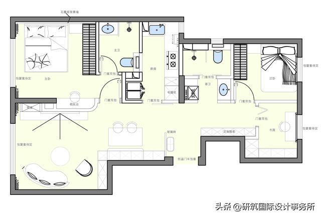 89㎡轻法式|以奶油白为主|局部点缀复古跳色|拱形元素弱化棱角感-4.jpg