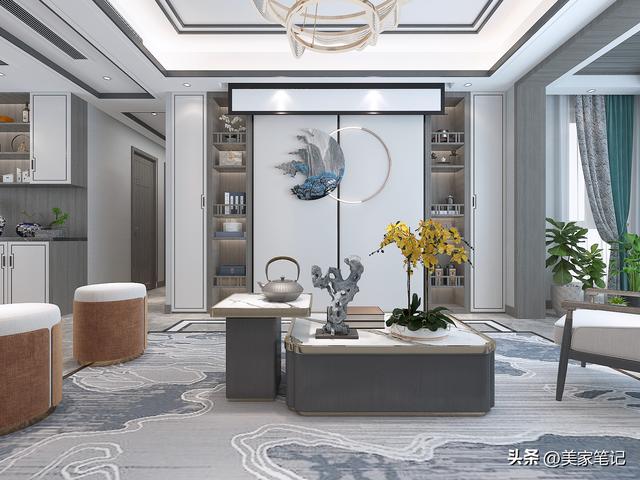 看她家132㎡新中式风格，以灰色系装扮全屋，碰撞出优美的高级感-8.jpg