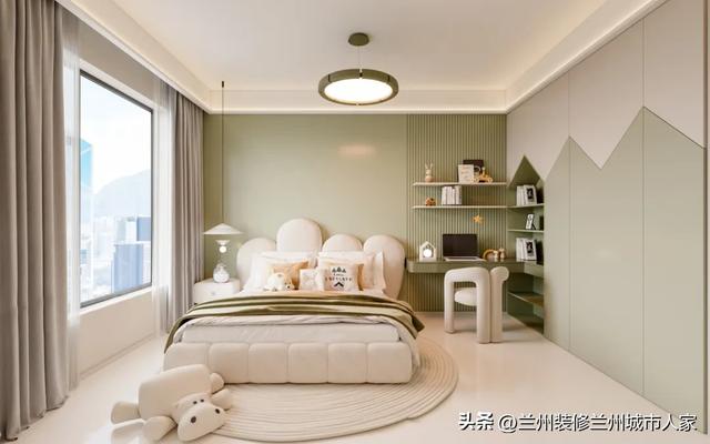 兰州城市人家160平舒适温馨的奶油风案例-11.jpg