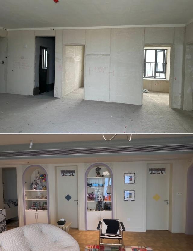 惊艳！120㎡法式多巴胺，毛坯到完工的惊喜对比-5.jpg