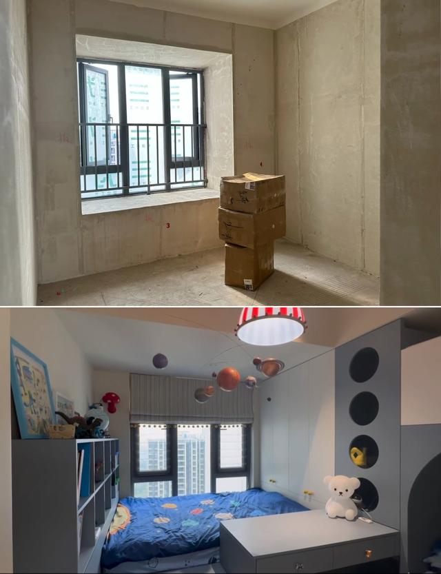 惊艳！120㎡法式多巴胺，毛坯到完工的惊喜对比-7.jpg