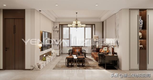 唐山唐城壹零壹134平方米新中式风格装修效果案例|业之峰装饰-2.jpg